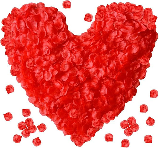 LHOAVWE 1000 PCS Red Rose Petals Artificial Rose Petals for Wedding Proposal Anniversary Love Romantic Night Decorations