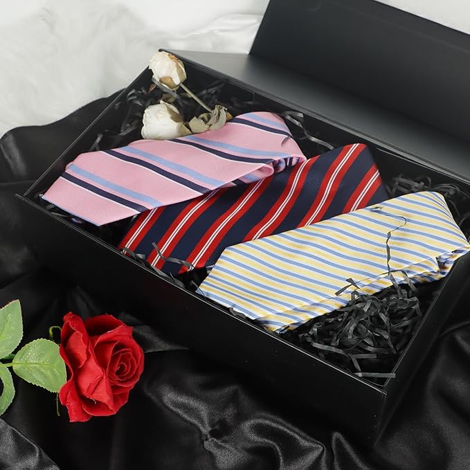 Black Gift Box with Magnetic Lids 13.8x8.3x4.4 in, Large Bridesmaid Groomsman Proposal Boxes 1 Pack, Collapsible Rectangle Storage Box