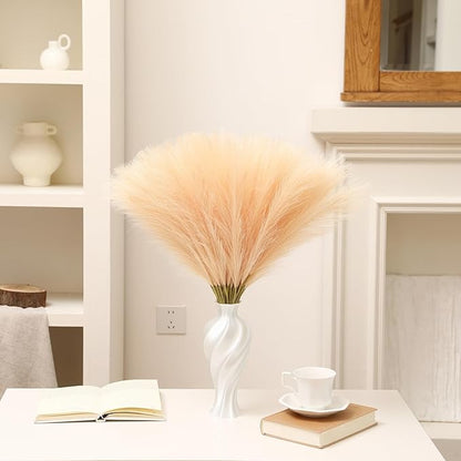 Faux Champagne Pampas Grass - 60pcs 24 Inch Boho Home Decor, Artificial pompas Floral for Table Centerpieces, Farmhouse and Baby Shower Decorations (Champagne, 60 Pieces)