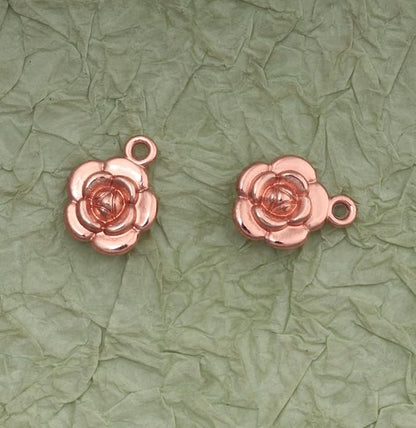 30 Pcs Rose Charms Vintage 1.6 X 1.2 X 0.4 CM Chic Flower Pendants for DIY Jewelry Making Kits Necklace Bracelets Earring Keychain Accessories