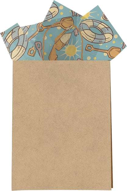 Pro Supply Global Beach Fun Printed Tissue Paper for Gift Bags or Boxes and Wrapping - Summer Bulk Decorative Art Tissue Paper for Packaging and Gifting | 24 Sheets 20" x 30"