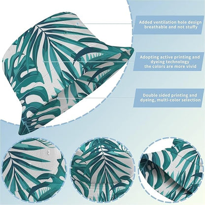 Wildflowers Floral Bucket Hat for Men Women, Summer Vacation Outdoor Travel Reversible Double Side Beach Caps Fisherman Hat