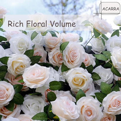 Artificial Flower Wall Panel 4×8 ft (1.2×2.4 m), Realistic Artificial Blooms, Photo-Ready Backdrop for Wedding, Parties & Photo Booth, Assembly-Friendly (Panel Only)