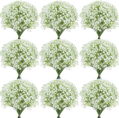 150PCS Babys Breath Artificial Flowers, Bulk Faux Baby Breath Flower Babys Breaths White Gypsophila Real Touch Wedding Flower Bouquet for Wedding Party Bouquet Garden Home Decor-11.81inches