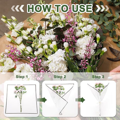 PATIKIL Flower Gift Wrapping Paper, 20 Sheets Waterproof Bouquet Paper Wrap Florist Supplies Packaging Floral Papers for Wedding DIY Craft Valentine Mother's Day, Light Pink