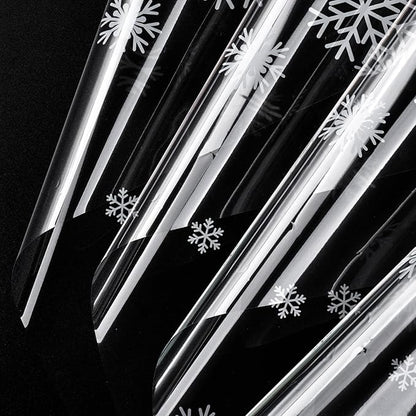 LeZakaa 20 Sheets Flower Wrapping Paper, White Snowflake Print, Waterproof Transparent Floral Bouquet Paper for Gift Baskets Bouquets, DIY Crafts, for Christmas, Winter Holiday, Valentines, Birthday