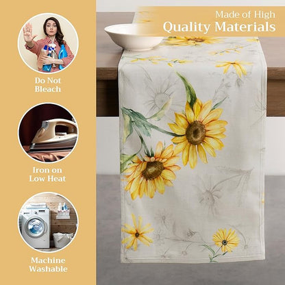 Maison d' Hermine Table Runner 100% Cotton Double Layer Table Runners 108 inches Long Decorative for Home Kitchen Dining Party Baby Shower Wedding Bridal Shower Spring Summer (Candice, 14.50" x 108")