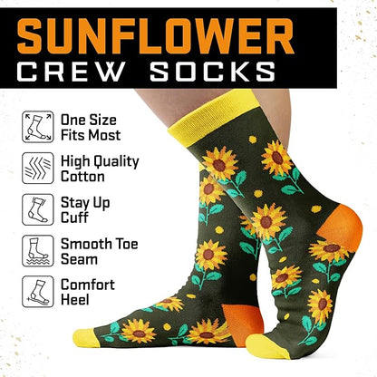 Sunflower Gifts for Women - Sunflowers Themed Socks, Ideal Gifts for sunflower Lovers, Perfect Socks for Women, Unique Stocking Stuffers, Ideal Gift For Birthday and Christmas