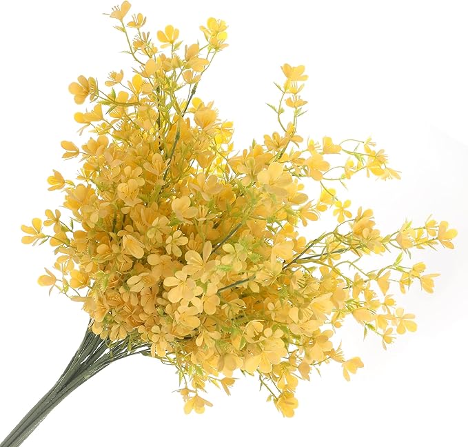 Grand Verde 29” Yellow Plastic Flowers Artificial Bouquet Faux Greenery Long Stems for Tall Vase, DIY Crafts Home Decoration, Bulk 5pcs