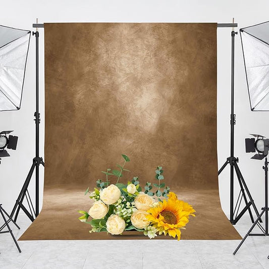 Abstract Professional Photography Backdrop for Portrait Photo Props Booth Background Photoshoot Studio with Polyester Fabric Roller Pocket on Top(6x8ft, Dark Brown,No Stand)