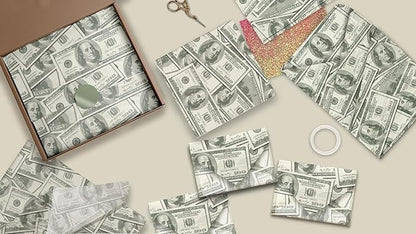 Money Printed Tissue Paper for Birthday Party Gift Bags or Boxes and Wrapping - Bulk Decorative Art Tissue Paper for Packaging and Gifting | 24 Sheets 20" x 30"
