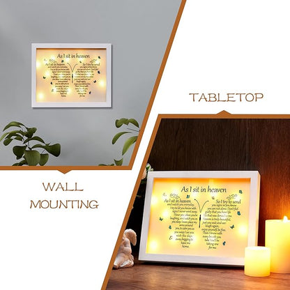 WOODEXPE Sympathy Gift LED Memorial Shadow Box 8x10 Memorial Gifts for Loss of Loved One (Butterfly White)