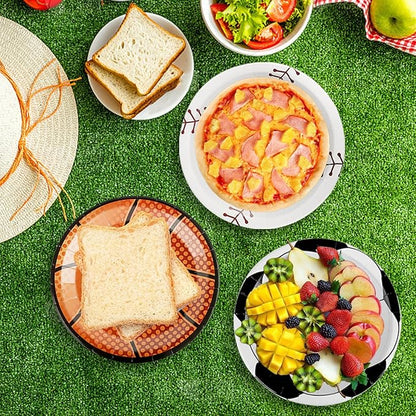 80 PCS Sports Birthday Party Decor, Sports Themed Plates Napkins Basketball Football Soccer Baseball Rugby Disposable Tableware Set for Baby Shower Boy Birthday Christmas Party Supplies (Serves 40)