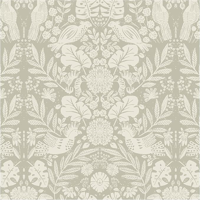 Boho Wallpaper Peel and Stick Wallpaper Vintage Leaf Contact Paper Self Adhesive Wall Paper Removable 17.3" X 78.8" Beige Art Decoration Floral Wallpapers for Bedroom Home Kitchen Cabinets Vinyl
