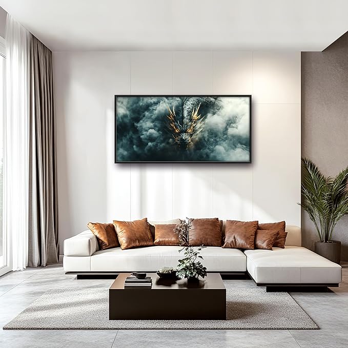 Chinese Dragon Large Wall Art Framed Wall Decor for Living Room Asian Dragon Pictures Oversized Canvas Print Painting Modern Extra Large Framed Artwork for Bedroom Office Home Decor 60"x30"