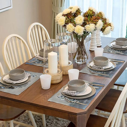 Blue Butterfly Placemats Set of 6, Farmhouse Country Rustic Just Breathe Place Mats Washable Double-Sided Table Mats for Dining Room Home Party Indoor 6 PCS 12x18 Inch