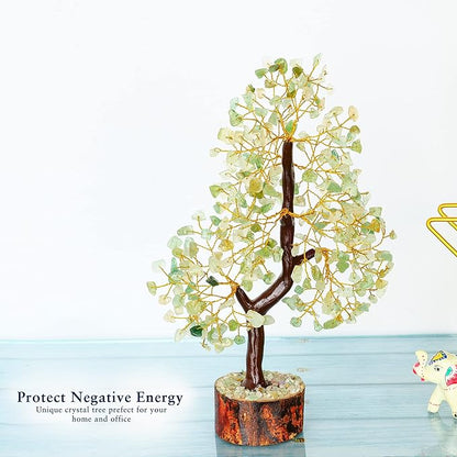 YATHABI Green Jade - Spiritual Tree - Jade Crystal - Crystal Tree of Life - Jade Tree Decor - Feng Shui Tree - Crystal Money Tree - Positive Energy - Bonsai Tree - Chakra Tree