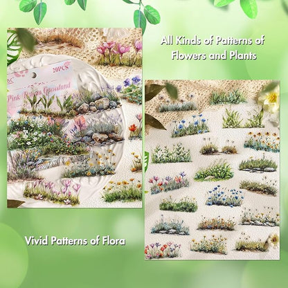 Scrapbook Flower Stickers(120Pcs) - journaling Stickers for Scrapbooking Adult Junk Journal Supplies Card Making Home Deco DIY Crafts Water Bottle