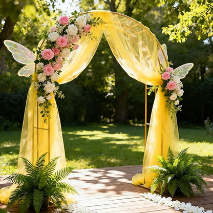 Yellow Tulle Mesh Ribbon 6 Inch x 100 Yards(300ft) Netting Spool Fabric Ribbon Ideal for Tutu Skirt Art Gift Wrapping Flower Bouquet Crafts Weddings Floral Arrangements