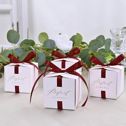 Double Face Burgundy Satin Ribbon 3/8 inch X 50 Yards Polyester Burgundy Ribbon for Gift Wrapping Very Suitable for Weddings Party Invitation Decorations and More
