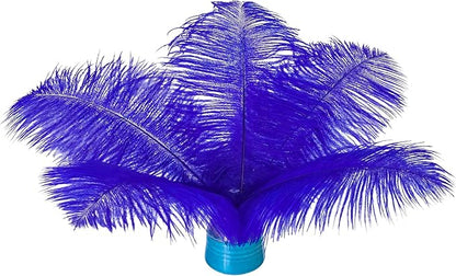Piokio 20 pcs Blue Ostrich Feathers Plumes 6-8 inch(15-20 cm) Bulk for DIY Clothes, Feather Pens, Dream Catcher, Gatsby Decorations