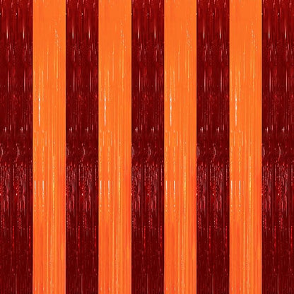TONIFUL 2Pcs Red Orange Door Streamers,Green Photo Booth Backdrop,Metallic Streamers Green Foil Fringe Curtains for Birthday,Christmas,New Year,Thanksgiving,St. Patrick's Day Party Streamers Decor