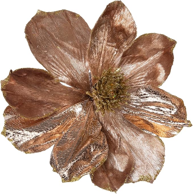 3 Pcs Artificial Flowers 10'' Christmas Decorations Festive Home Decor Elegant Holiday Floral Arrangements Perfect for Christmas Tree Table Centerpieces and Winter Weddings(Bronze)