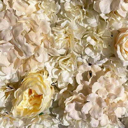 16"x 24" Artificial Flower Wall Panels,Flower Wall Mat Silk Flower Panels for Outdoor Garden Backyard Fence Fence Privacy Screen and Indoor Wall Decor (6Pcs Light Yellow)