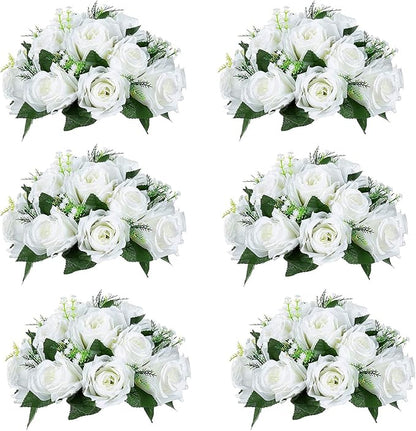Sziqiqi Artificial Flowers Silk Rose Flowers for Wedding Centerpiece Party Birthday Anniversary Floral Arrangement Decorations
