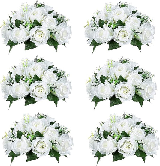 Sziqiqi Artificial Flowers Silk Rose Flowers for Wedding Centerpiece Party Birthday Anniversary Floral Arrangement Decorations