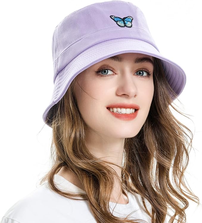 ZLYC Unisex Fashion Embroidered Bucket Hat Summer Fisherman Cap for Men Women
