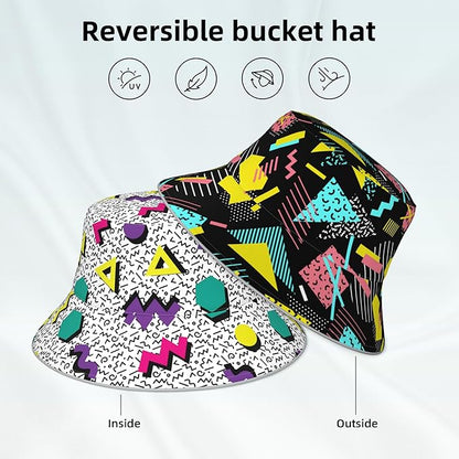 Bucket Hat Beach Summer Sun Hat Reversible Fisherman Hats Double Sided Wearing for Women Men Boys Girls