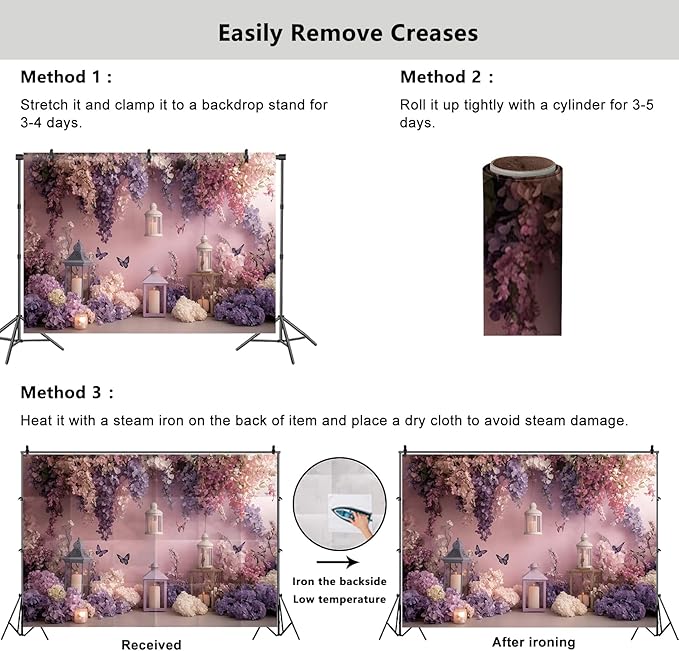 YongFoto Elegant Flower Wall Backdrop 10x8ft Floral Butterfly Candle Photography Background Baby Bridal Shower Wedding Girl Birthday Party Banner Room Decor Portrait Photoshoot Wallpaper Photo Booth