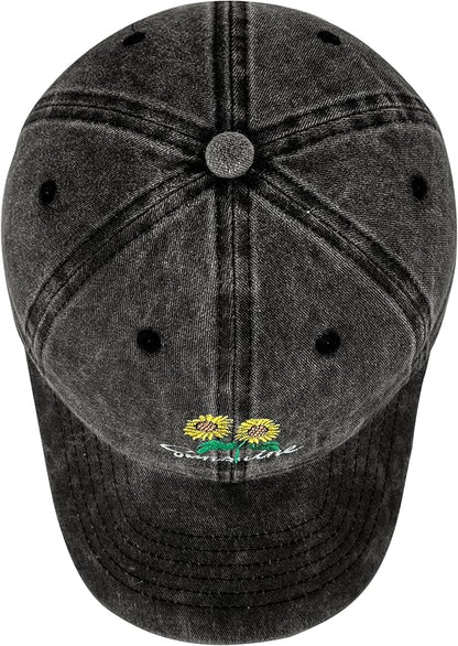 Sunshine Flower Trucker Hat Sun Baseball Cap for Women Snapback Adjustable Hats Gift