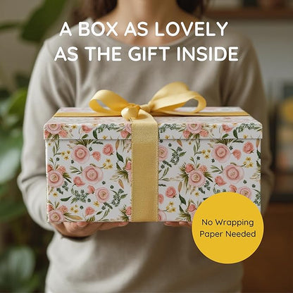 Soul & Lane Decorative Storage Cardboard Boxes with Lids | Summer Bouquet - Set of 3 | Paperboard Nesting Boxes for Organizing
