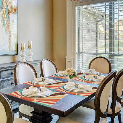 Vintage Sun Placemats Set of 6,Sunrise Sunset Table Mats Non-Slip Heat Resistant Washable Placemat for Party Kitchen Dining Table Decoration Indoor Outdoor