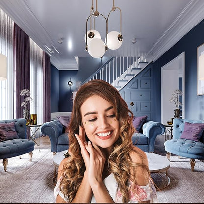 Luxury Living Room Backdrop Modern House Interior Photography Background Cozy Sofa Window Curtains Fashion Design Backdrop for Video Conference Zoom Meetings Home Office Background Props 8x6ft