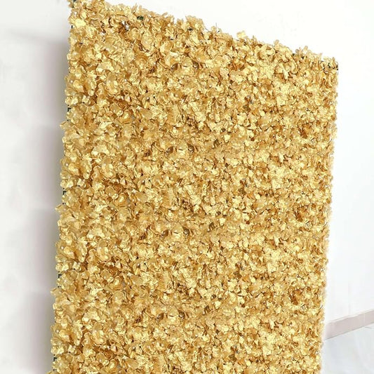 Efavormart 4 PCS Gold Silk Hydrangea Flower Mat Wall Wedding Event Decor for DIY Centerpiece Arrangement Party Decorations