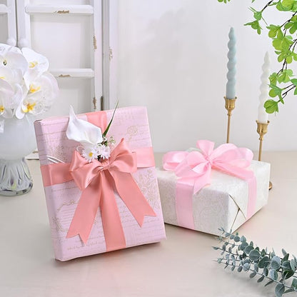 Double Face Dusty Pink Satin Ribbon 1-1/2" X 50 Yards Polyester Dusty Pink Ribbon for Gift Wrapping Very Suitable for Weddings Party Hair Bow Invitation Decorations and More