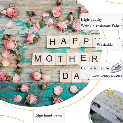Happy Mother's Day Backdrop Flowers Wooden Pink Floral Photography Background for Mom Festival Party Banner Decorations Supplies Photo Shoot Party Banner Wallpaper Studio Props 7x5ft