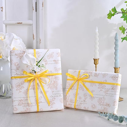 Double Face Yellow Satin Ribbon 1/4 inch X 50 Yards Polyester Yellow Ribbon for Gift Wrapping Very Suitable for Weddings Party Hair Bow Invitation Decorations and More