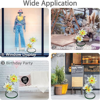 Giant Daisy Flowers for Decoration, 3 Pcs Large Faux Daisy,Big Artificial Flower with Stand for Home Decor,Garden,Hotel,Office,Photography Props,Wedding,Art Gallery,Shop Window Display(Yellow)