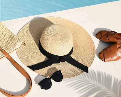 FURTALK Womens Sun Straw Hat Wide Brim UPF 80 Summer Hat Foldable Packable Floppy Beach Hats for Women