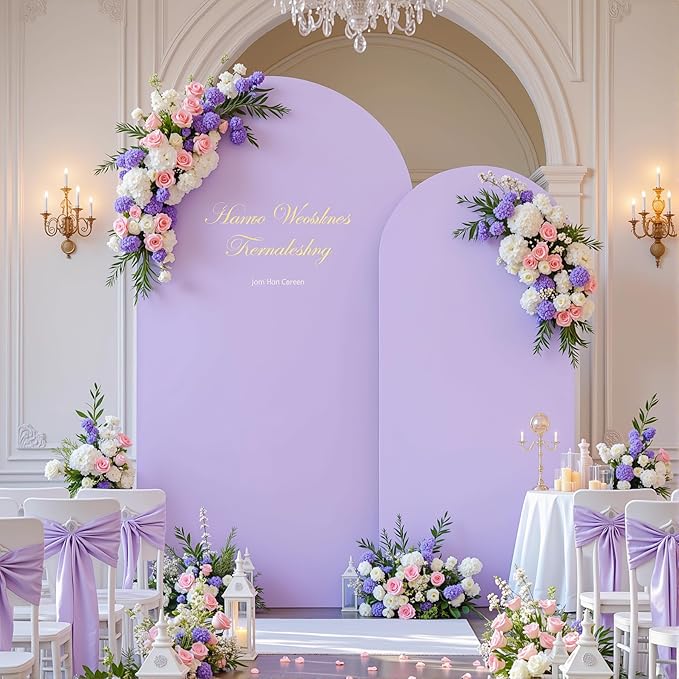 Blue Purple Arch Backdrop Cover Set of 2 Birthday Party Arch Covers 7.2 and 6ft Wedding Arch Cover Stretchy Backdrop Bridal Baby Shower Lavender Lilac Arch Covers Spandex