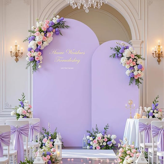 Blue Purple Arch Backdrop Cover Set of 2 Birthday Party Arch Covers 7.2 and 6ft Wedding Arch Cover Stretchy Backdrop Bridal Baby Shower Lavender Lilac Arch Covers Spandex