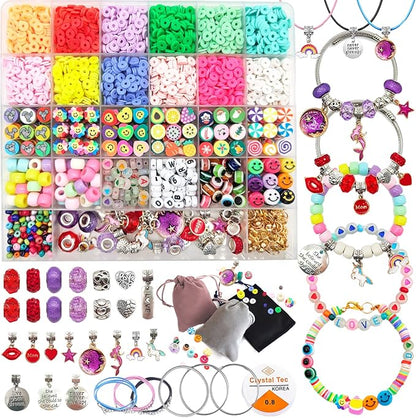 leitait Girls Toys Bracelet Making Kit - 3000pcs Charm Jewelry Making Kit Supplies,Easter Basket Stuffers,Unicorn/Mermaid Crafts Birthday Christmas Gifts for Girls Ages 5 6 7 8 9 10 11 12 Years Old