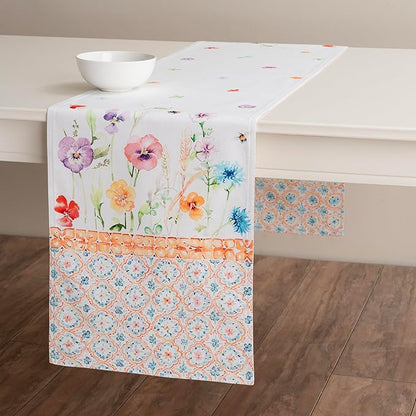 Maison d' Hermine Table Runner 100% Cotton Double Layer Table Runners 72 inches Long Decorative for Home Kitchen Dining Party Wedding Bridal Shower Spring Summer (Summer Whisper , 14.50" x 72")