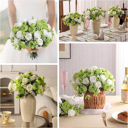 Luyue 8 Packs Peonies Artificial Flowers Faux Peony Bouquet Fake Peonies Flower for Vase Silk Peony Floral Arrangements for Table Centerpiece Wedding Decoration Indoor Home Decor