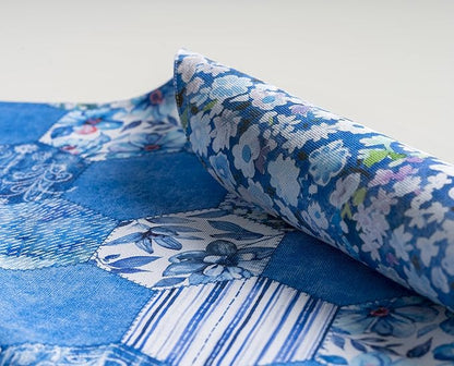Maison d' Hermine Placemats Set of 4 100% Cotton Washable Cloth Place Mats, Reusable Table Mats for Kitchen Dining Decoration, Party, Wedding, Restaurant Spring/Summer (Summer Blues, 13" x 19")