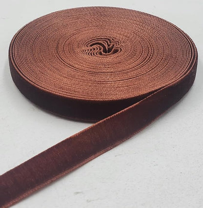 10 Yards Velvet Ribbon Spool (Coffee, 3/8")